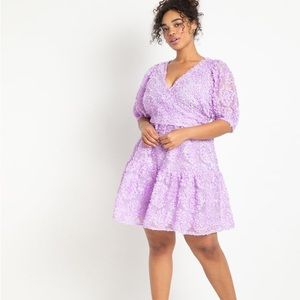 ELOQUII Lavender/Purple Sheer Mini Dress, size 16